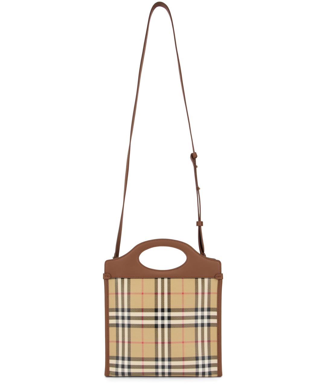 BURBERRY Бежевая хлопковая сумка с короткими ручками, фото 3