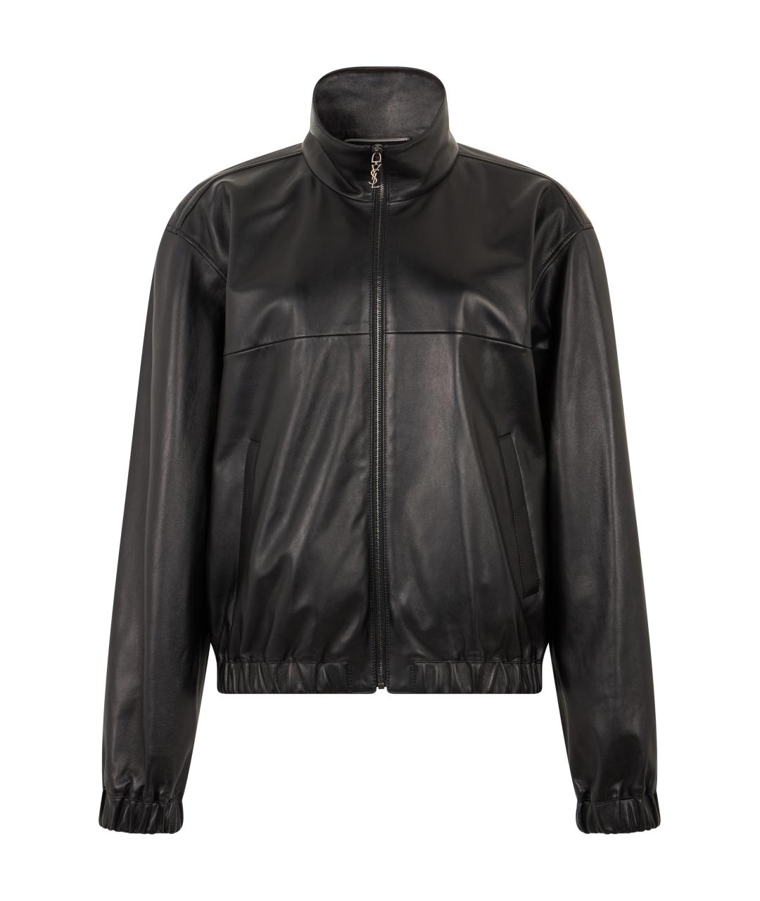 SAINT LAURENT Черная кожаная куртка, фото 1