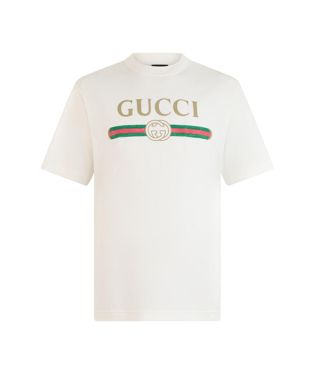 GUCCI Белая хлопковая футболка, фото 1