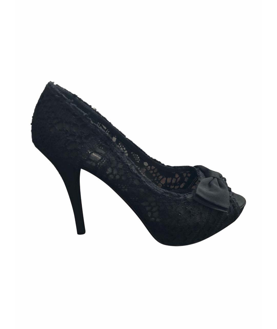 DOLCE&GABBANA Черные текстильные туфли, фото 1