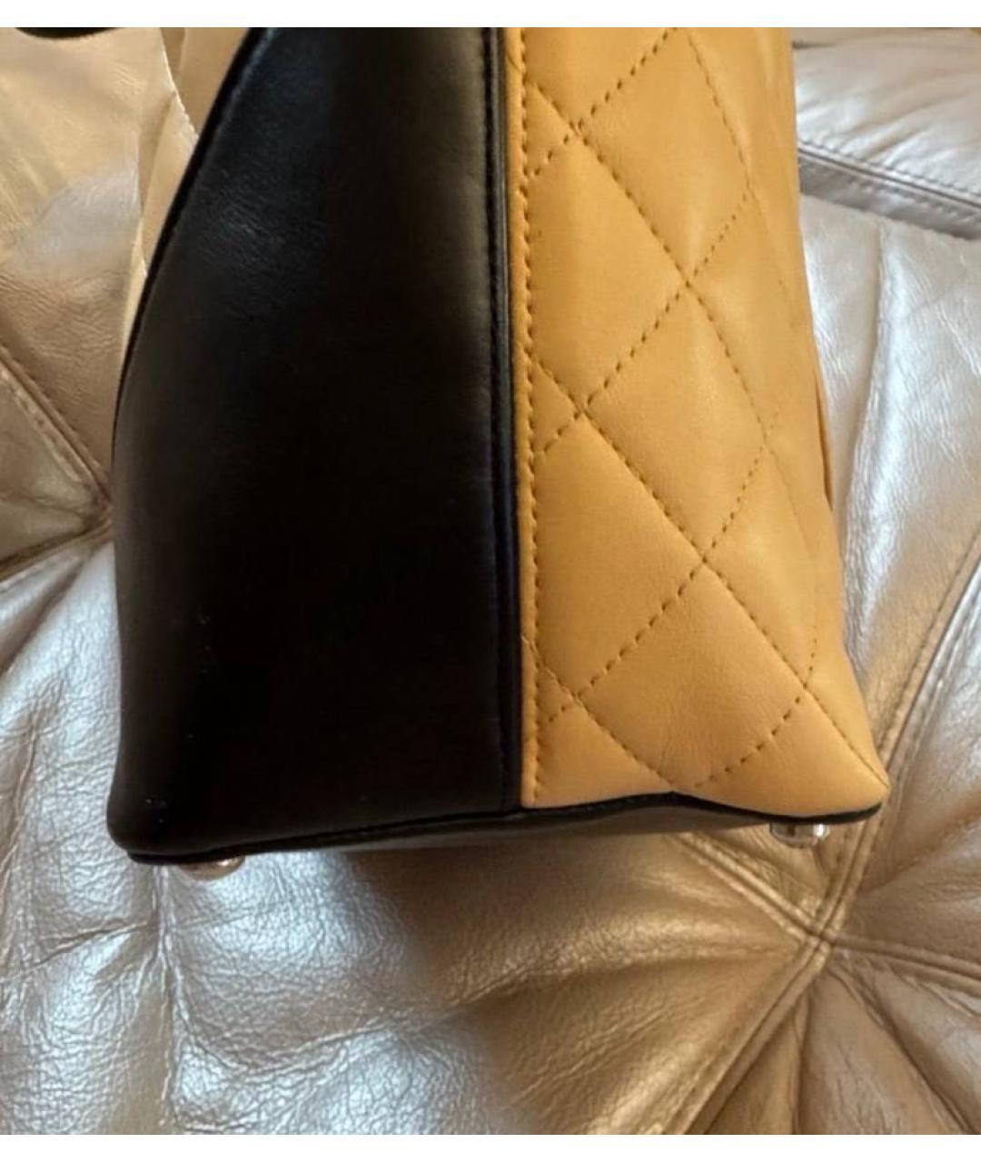 CHANEL Бежевая кожаная сумка тоут, фото 6
