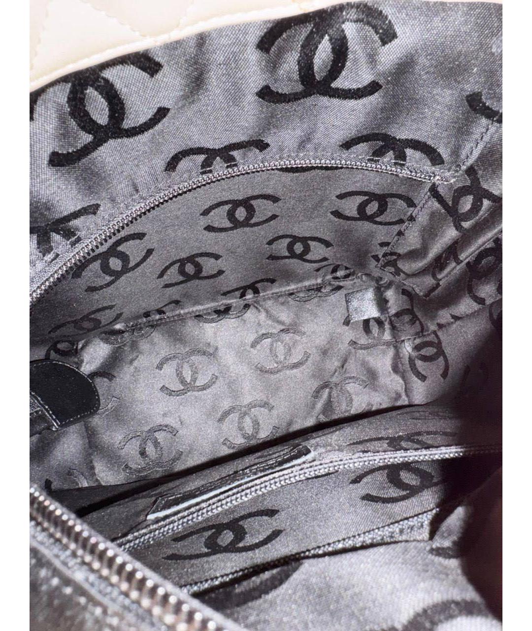 CHANEL Бежевая кожаная сумка тоут, фото 4