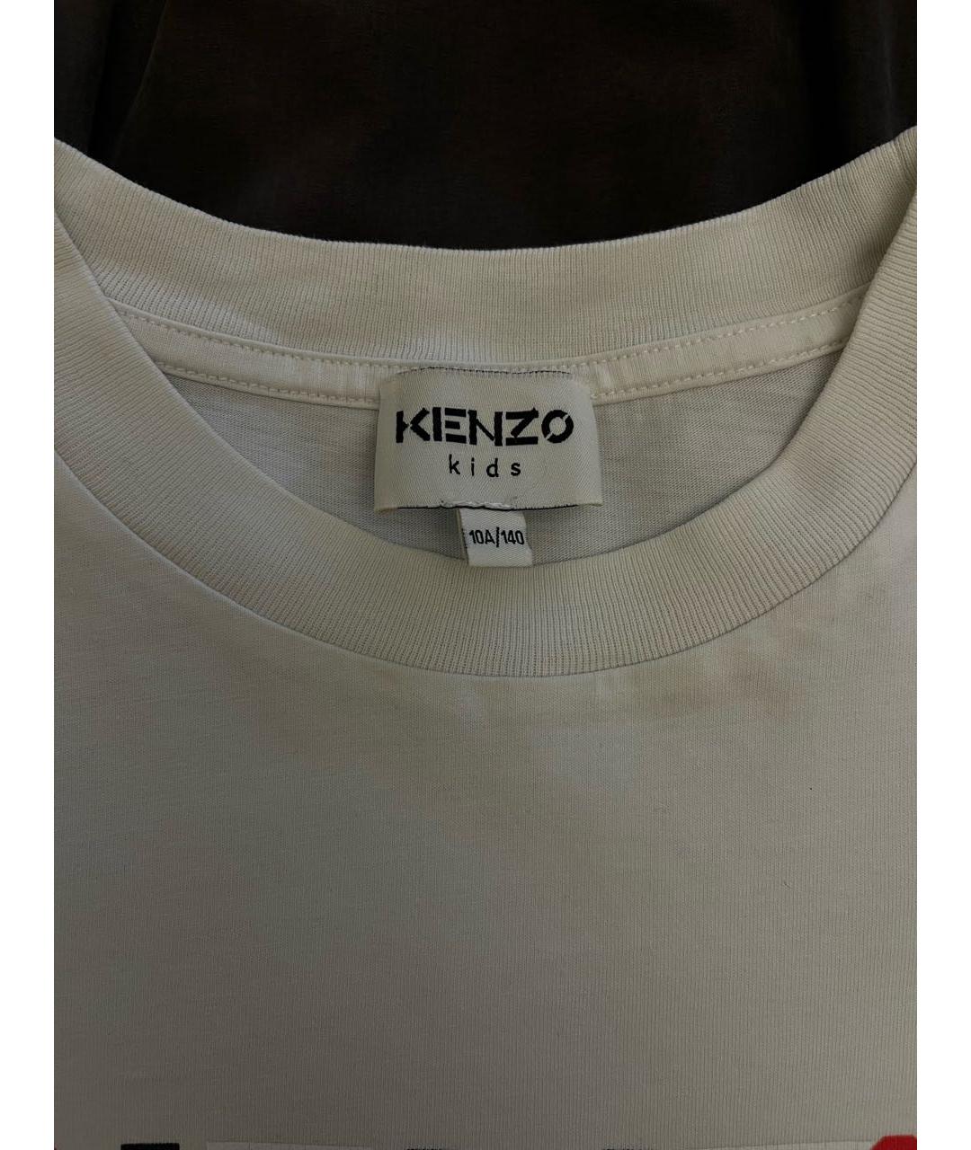 KENZO Белая хлопковая детская футболка, фото 2