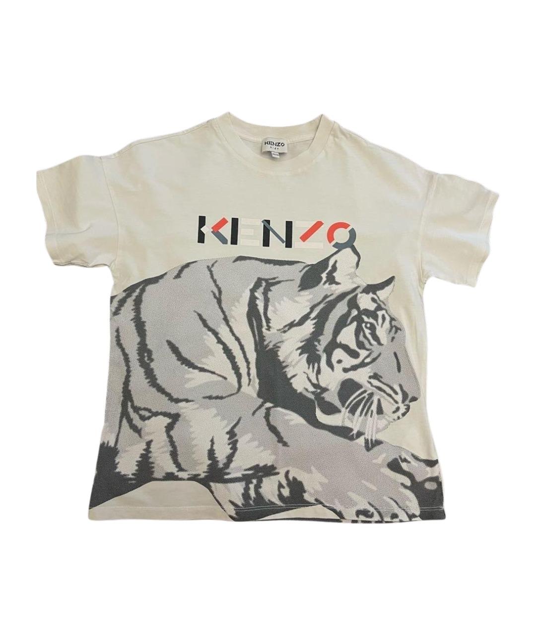 KENZO Белая хлопковая детская футболка, фото 1