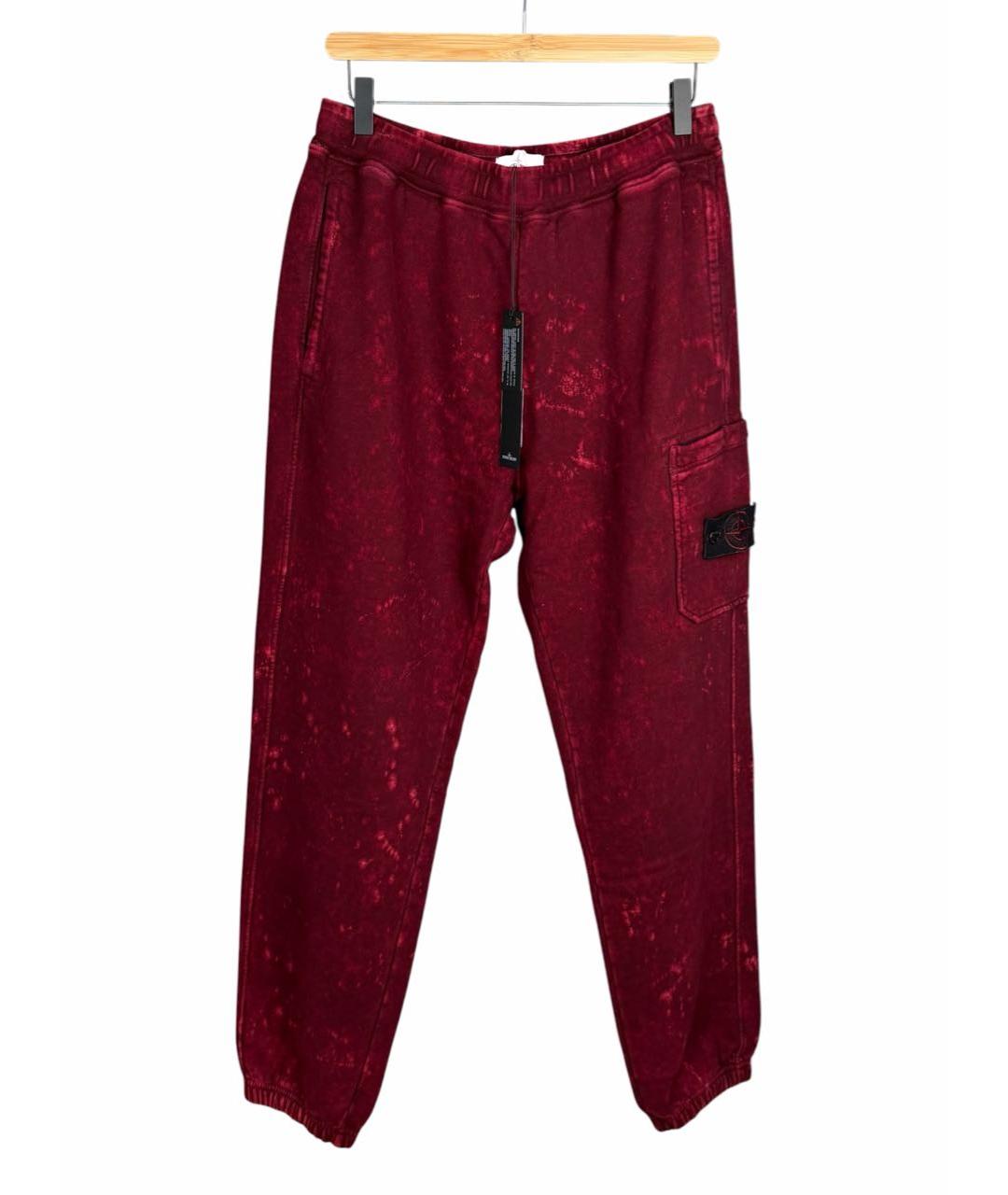 STONE ISLAND Красные хлопковые повседневные брюки, фото 1