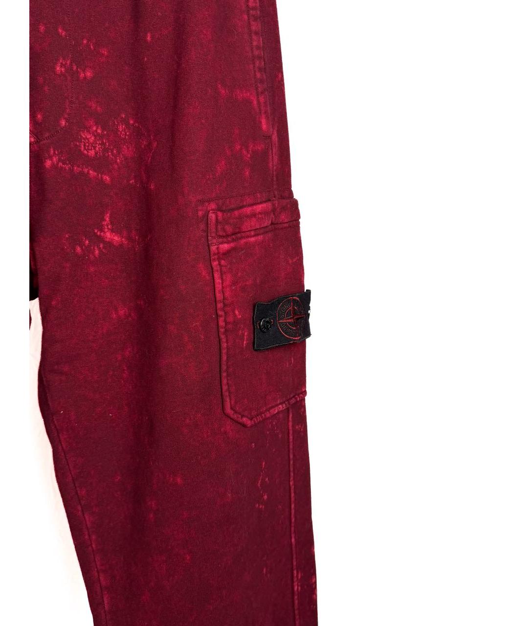 STONE ISLAND Красные хлопковые повседневные брюки, фото 4
