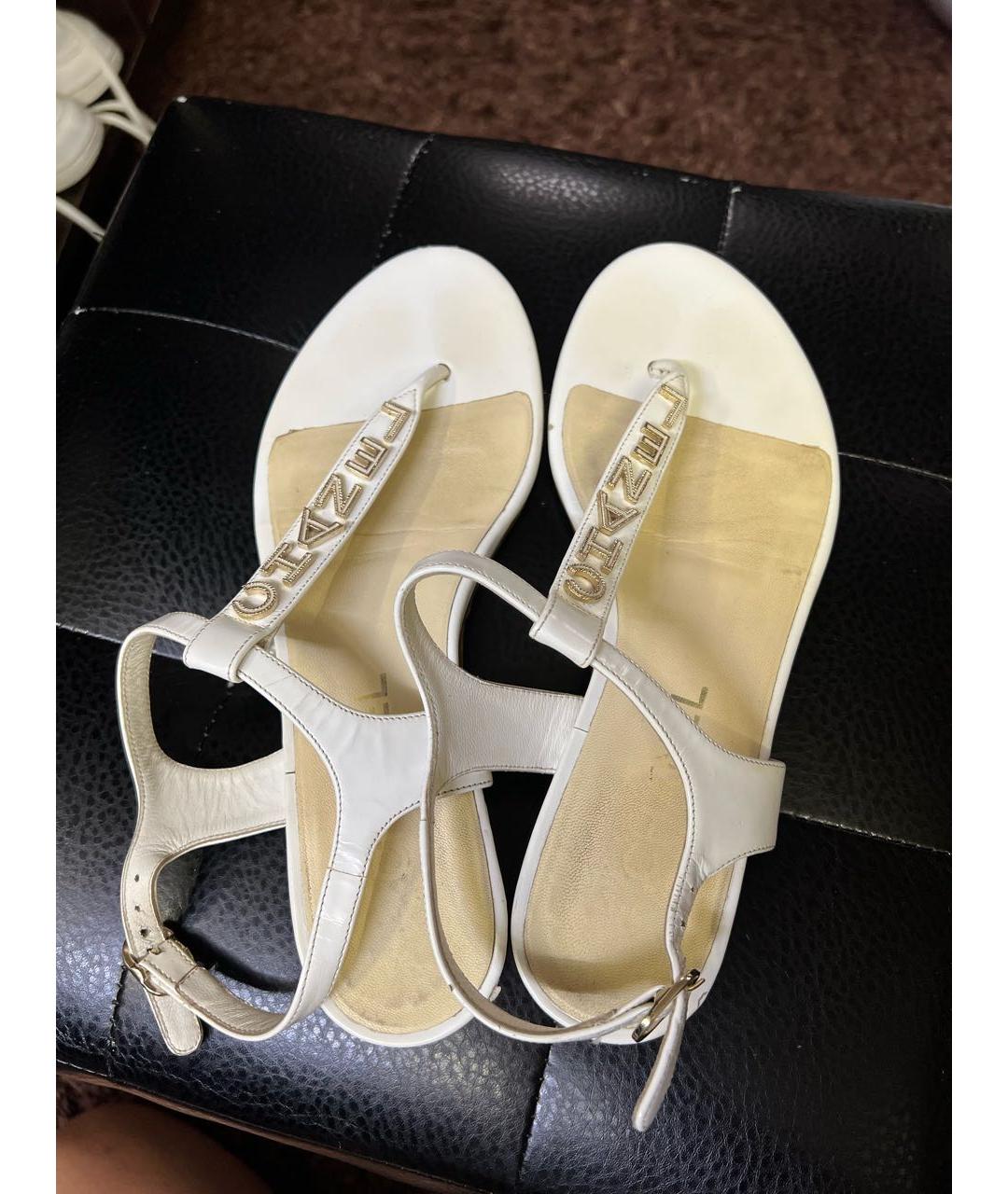CHANEL PRE-OWNED Белые кожаные сандалии, фото 3