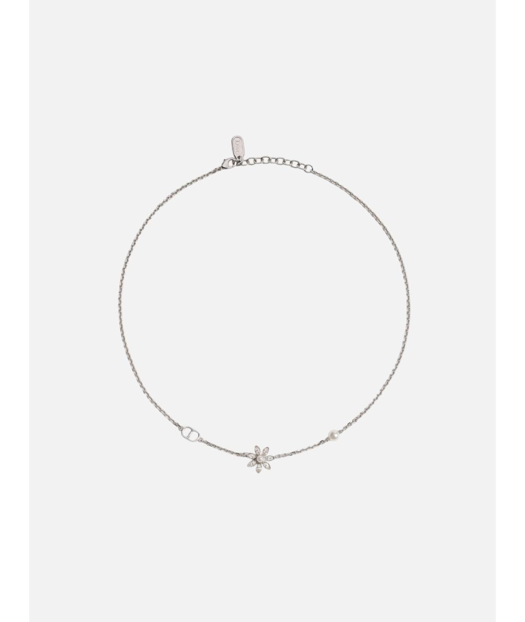 CHRISTIAN DIOR Серебряное металлическое колье, фото 3