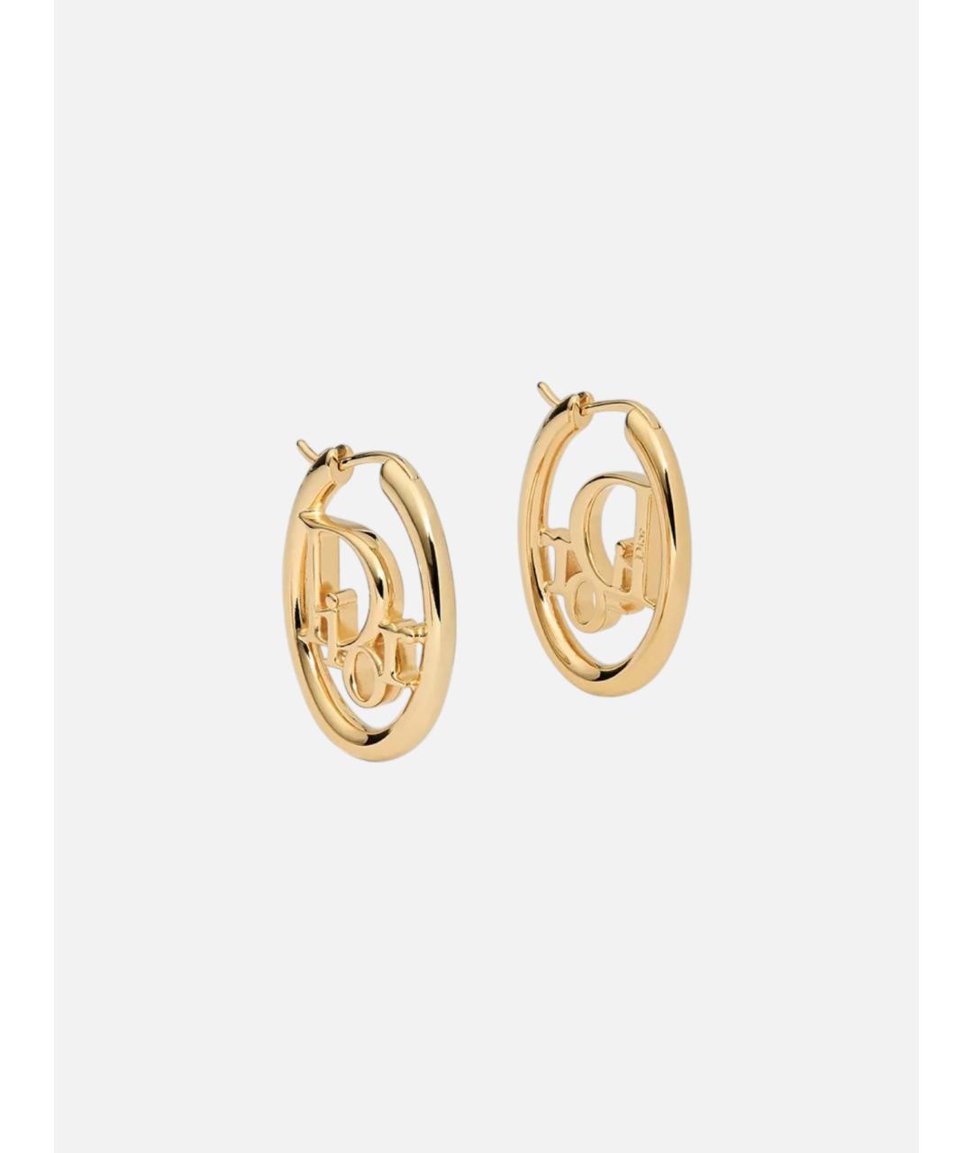 CHRISTIAN DIOR Золотые металлические серьги, фото 3