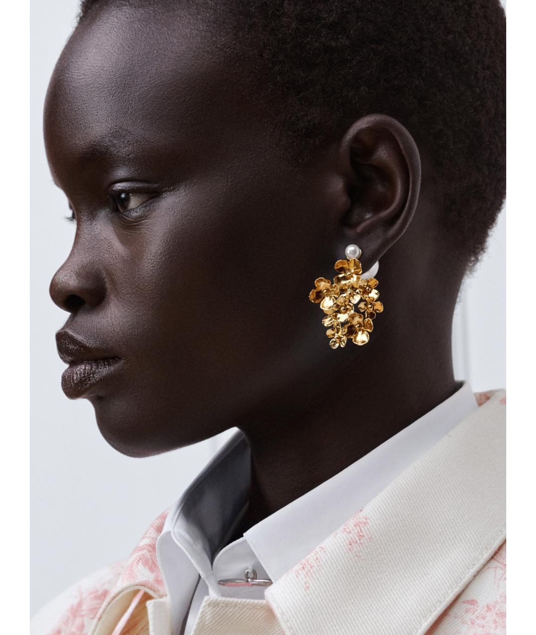 CHRISTIAN DIOR Золотые металлические серьги, фото 2