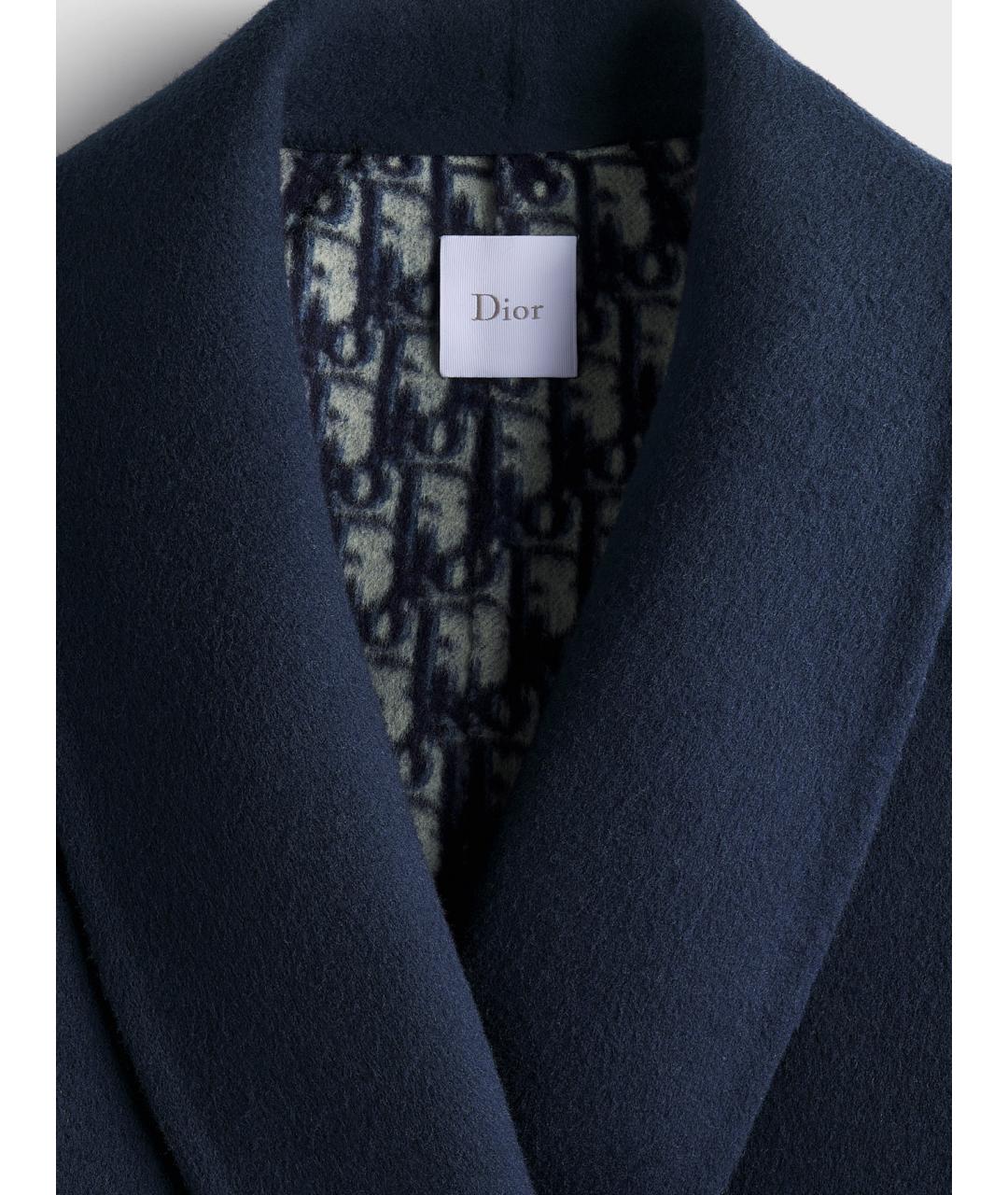 CHRISTIAN DIOR Синее шерстяное пальто, фото 2