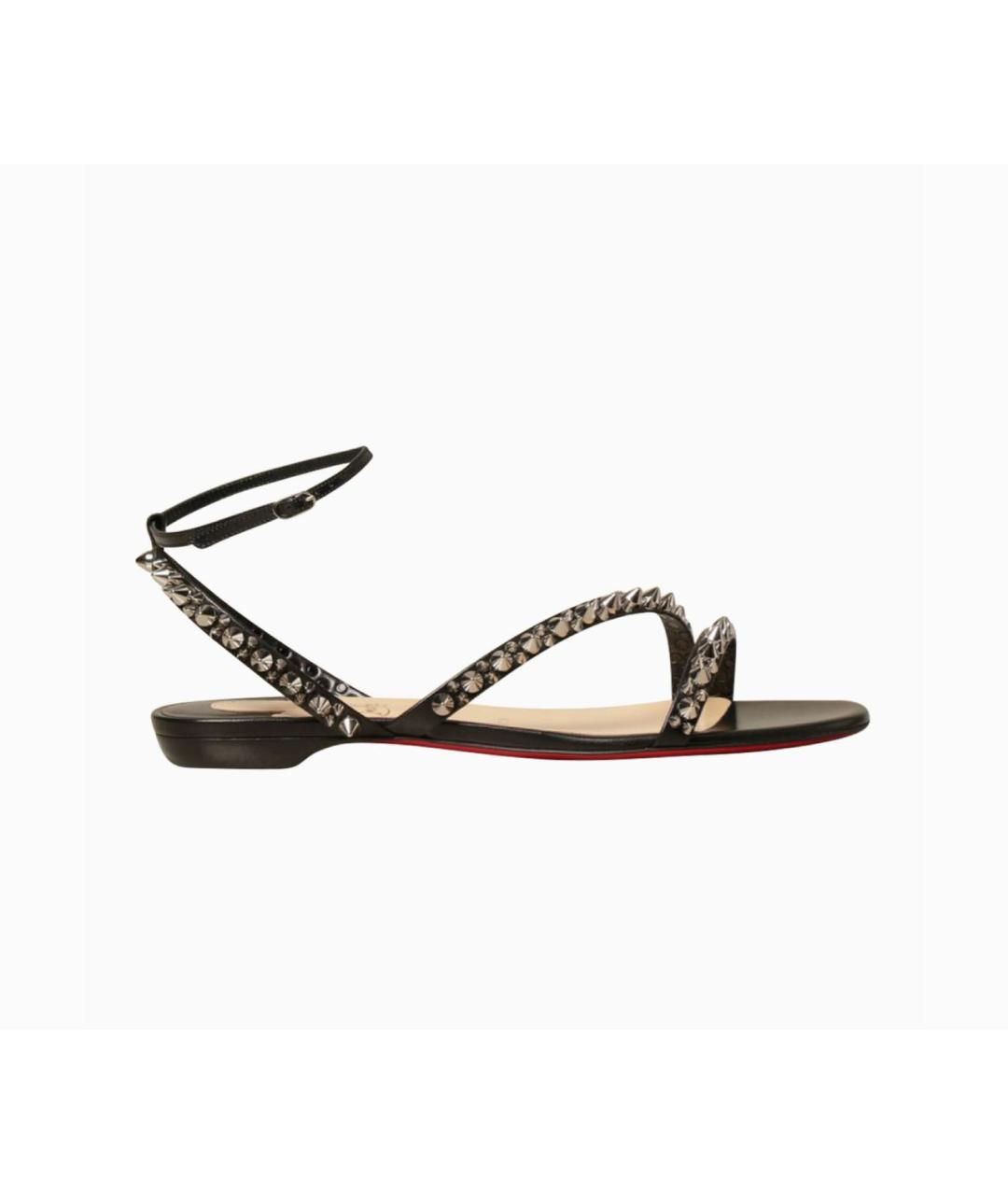 CHRISTIAN LOUBOUTIN Черные кожаные сандалии, фото 8