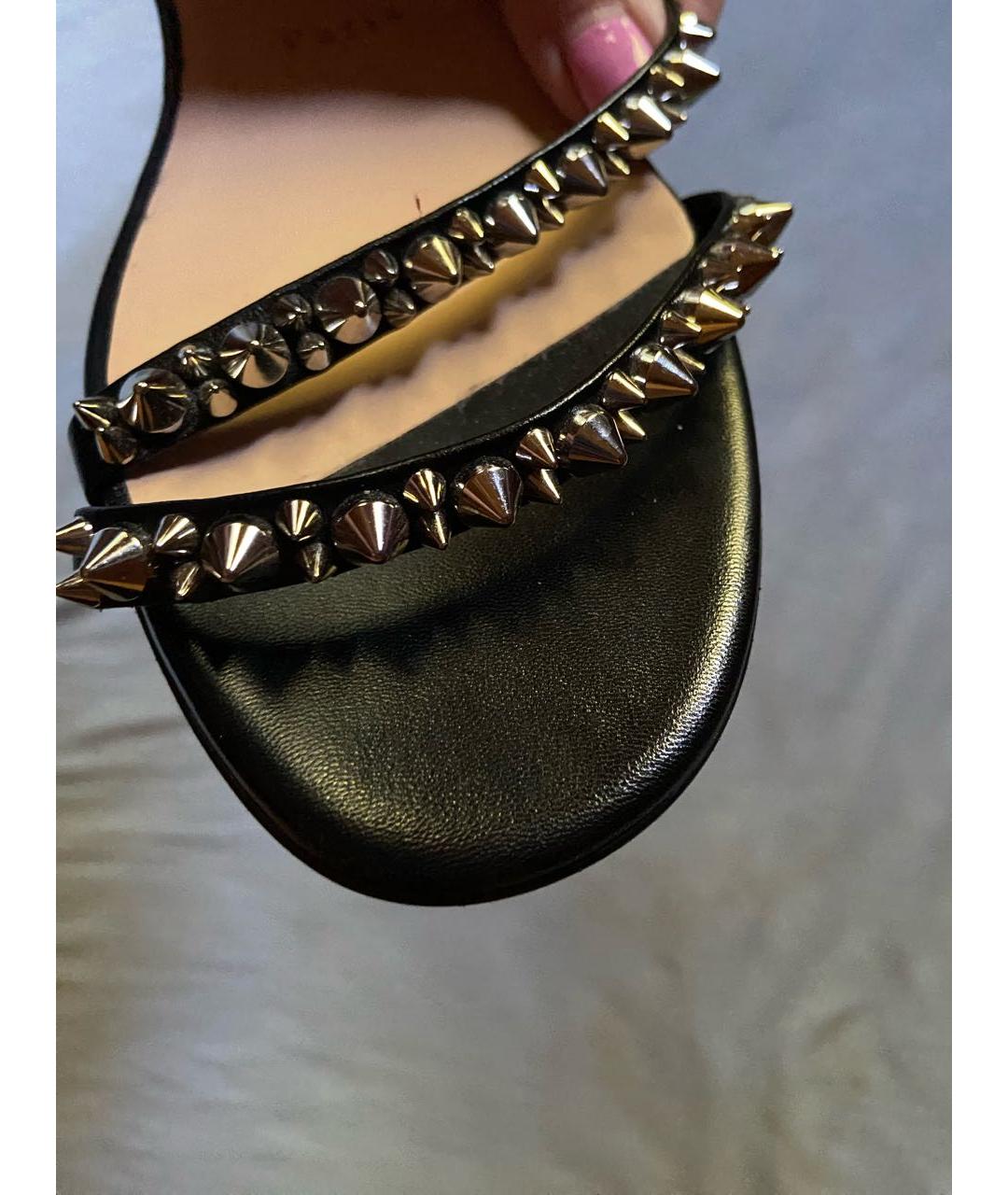 CHRISTIAN LOUBOUTIN Черные кожаные сандалии, фото 6
