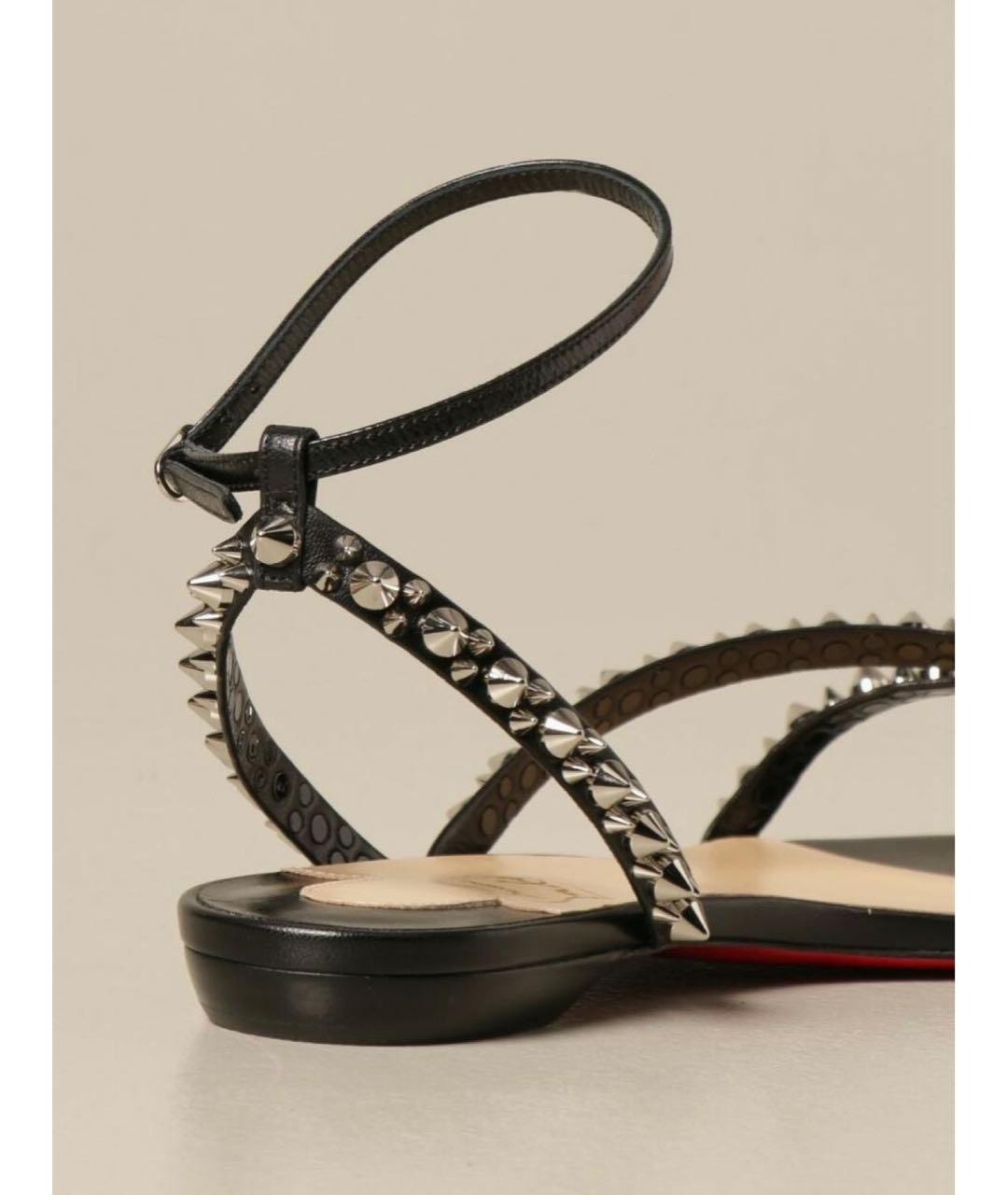 CHRISTIAN LOUBOUTIN Черные кожаные сандалии, фото 3