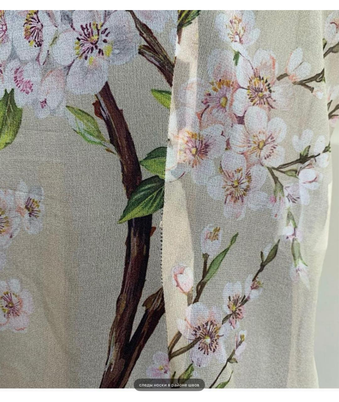 DOLCE&GABBANA Бежевая шелковая футболка, фото 6