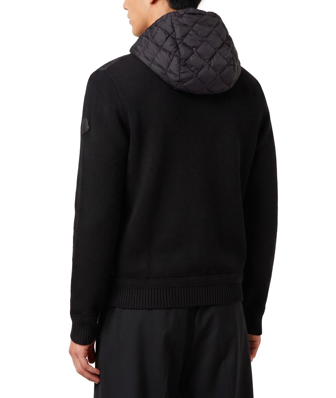 MONCLER Черный шерстяной кардиган, фото 3