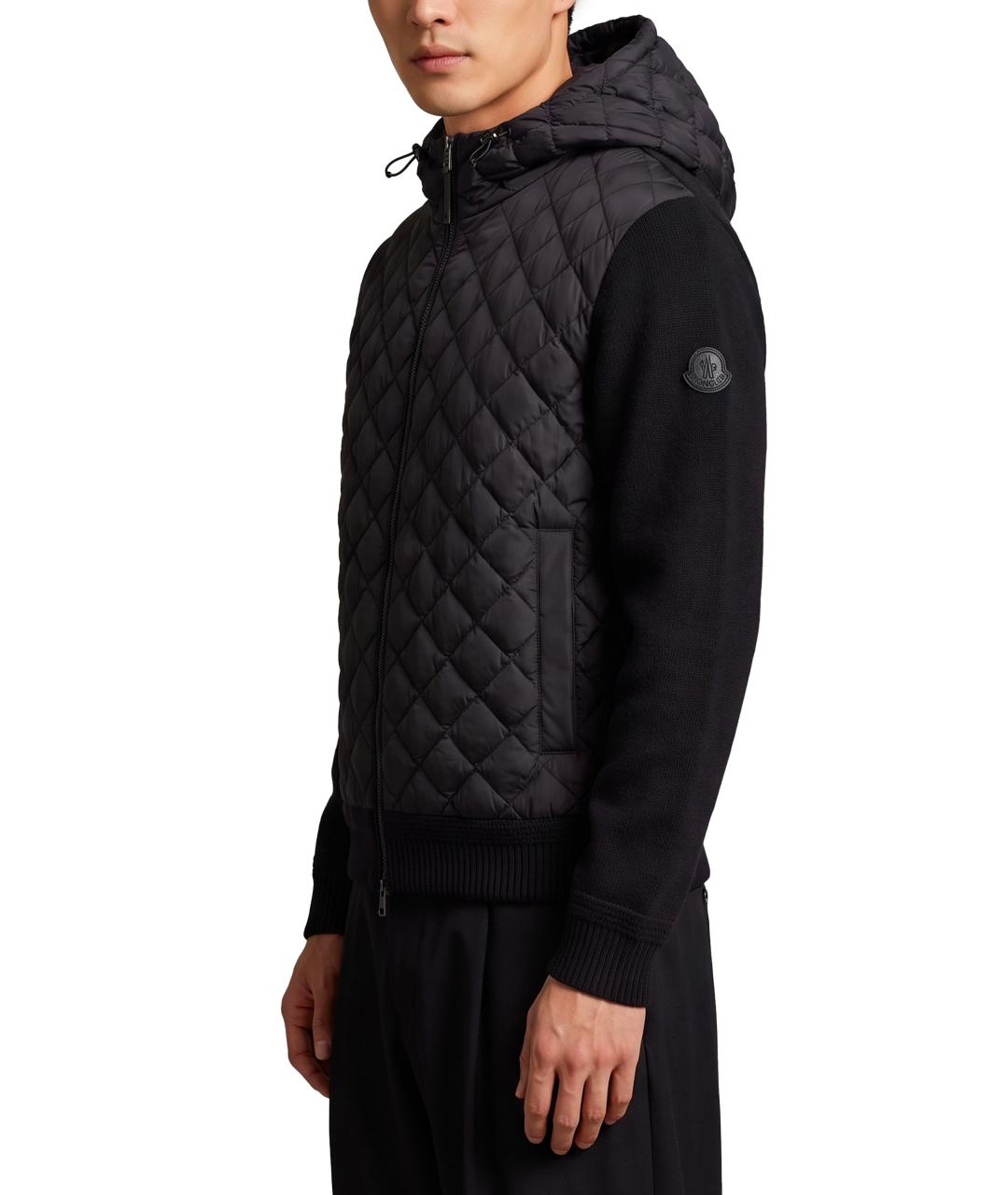 MONCLER Черный шерстяной кардиган, фото 2