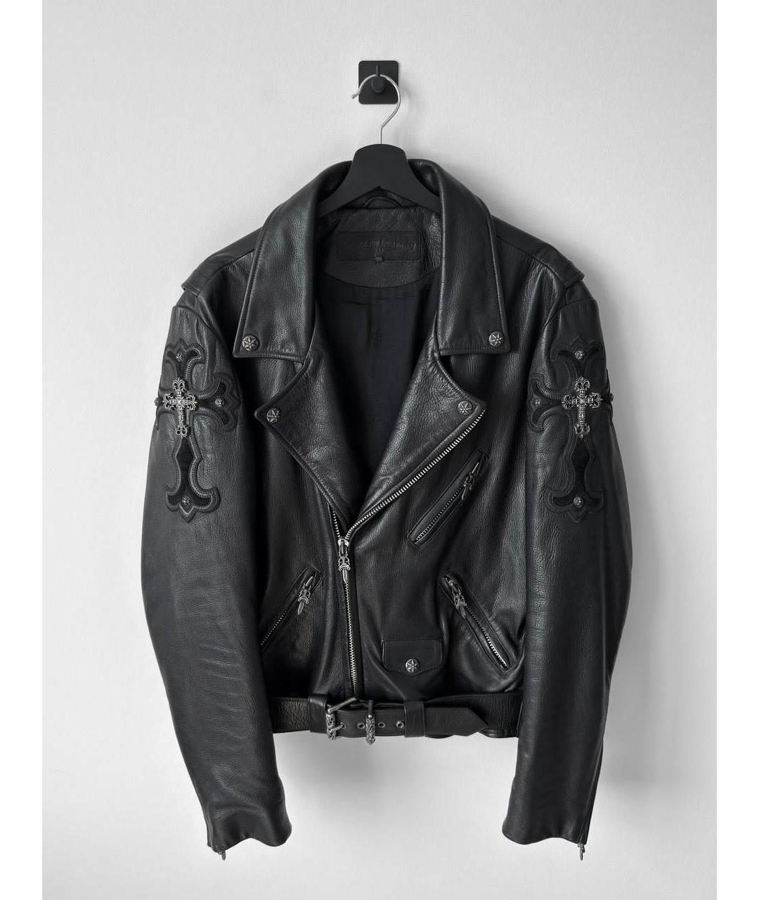 CHROME HEARTS Черная кожаная куртка, фото 9