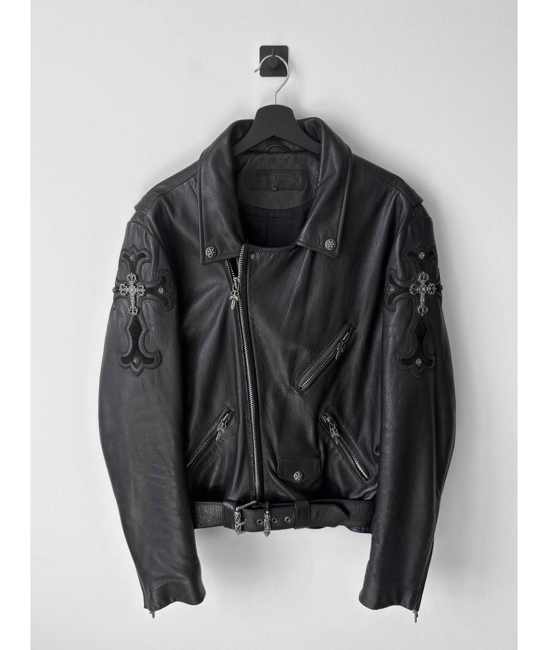 CHROME HEARTS Черная кожаная куртка, фото 2