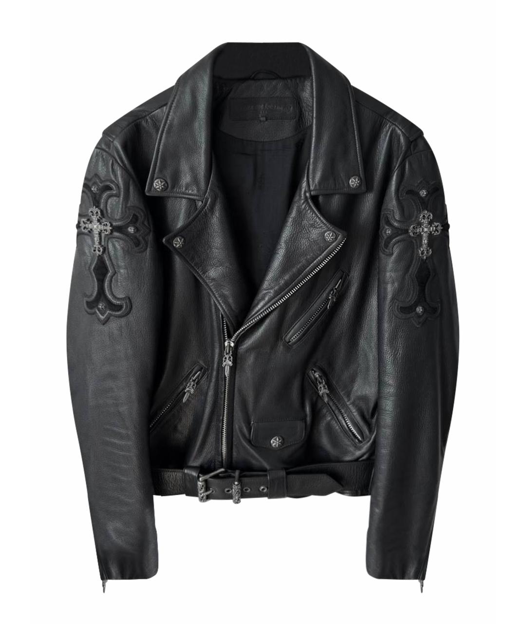 CHROME HEARTS Черная кожаная куртка, фото 1