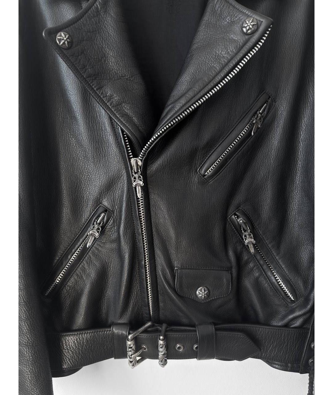 CHROME HEARTS Черная кожаная куртка, фото 6