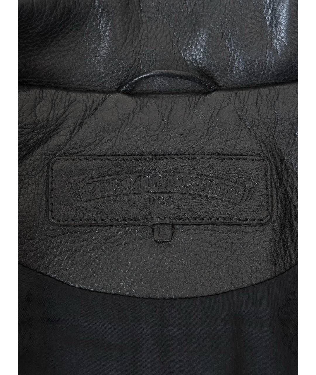 CHROME HEARTS Черная кожаная куртка, фото 8