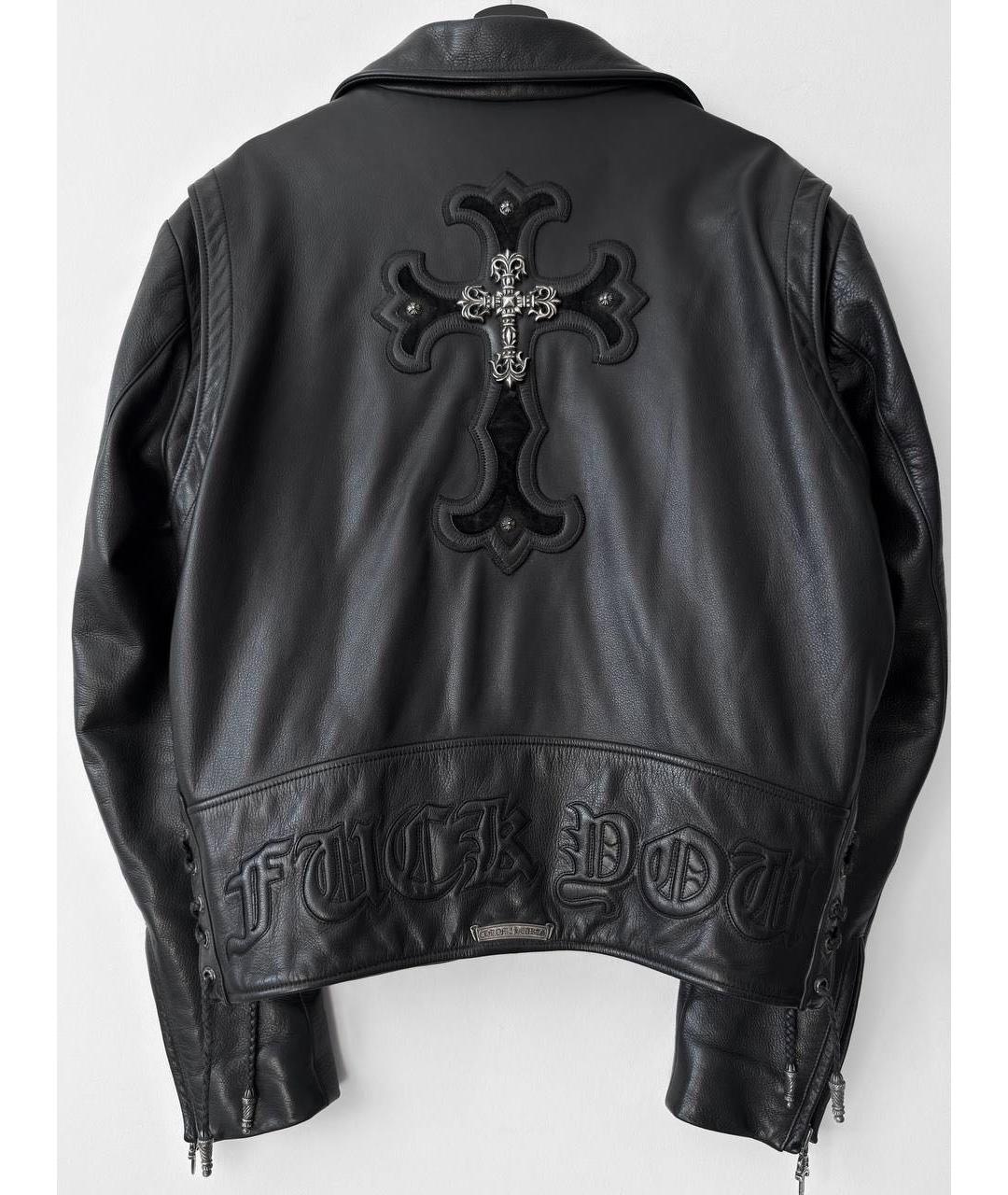 CHROME HEARTS Черная кожаная куртка, фото 7