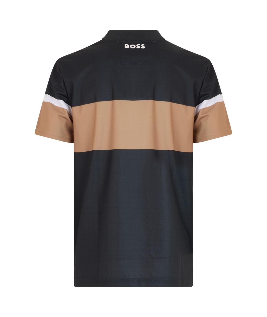 HUGO BOSS Черное синтетическое поло с коротким рукавом, фото 2