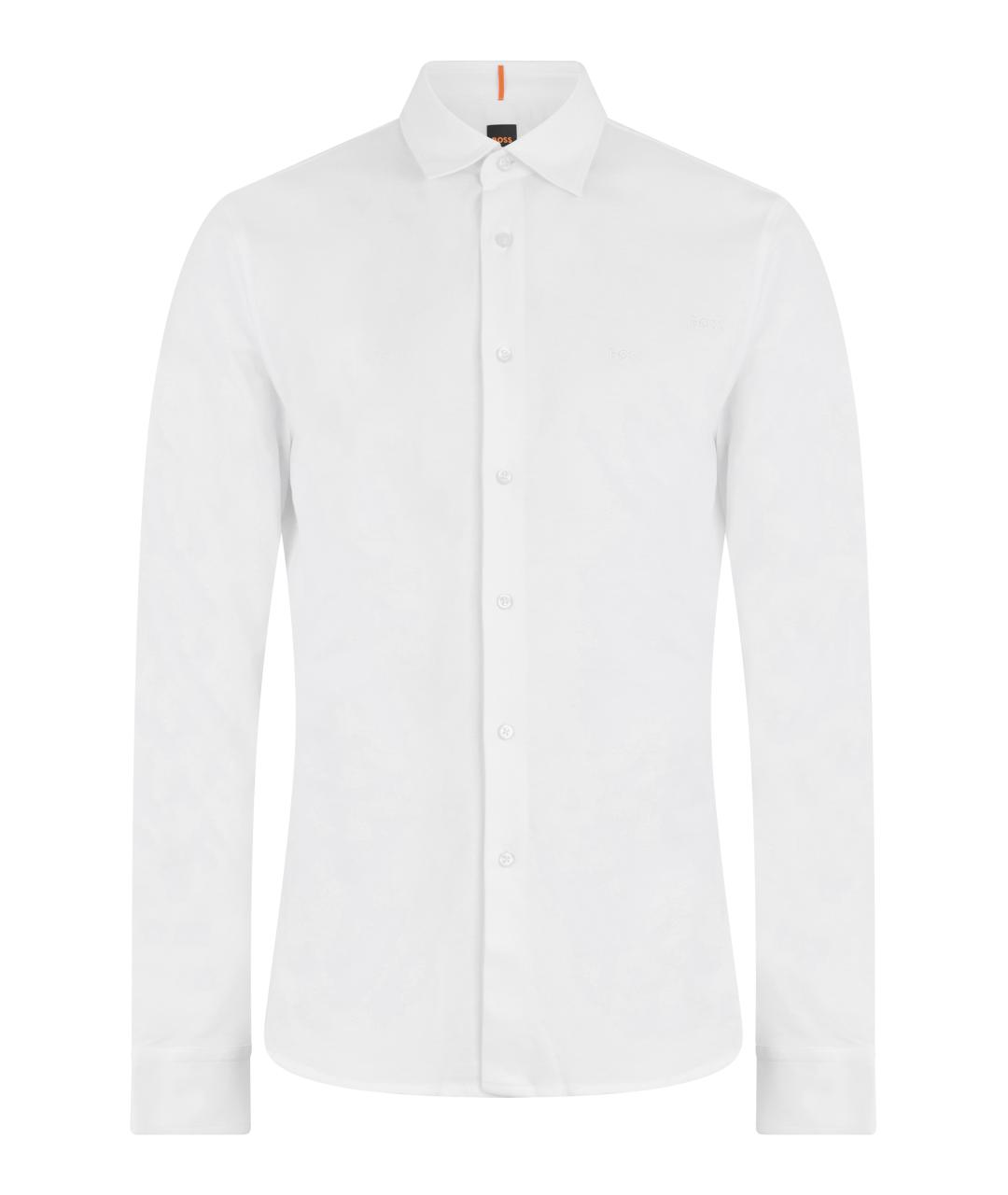 HUGO BOSS Белая хлопковая классическая рубашка, фото 1