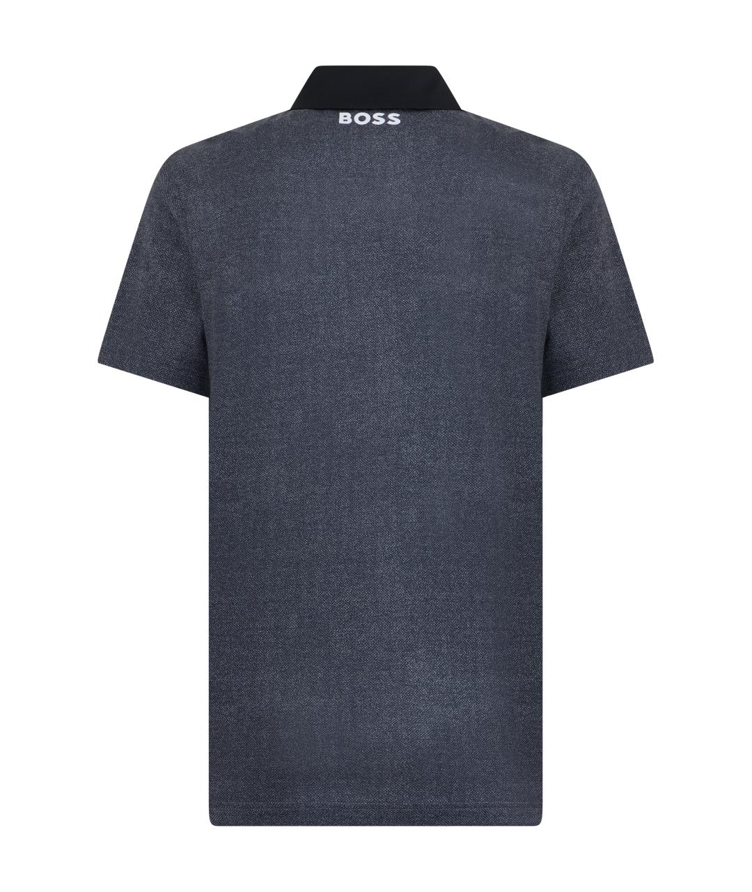 HUGO BOSS Серое синтетическое поло с коротким рукавом, фото 2