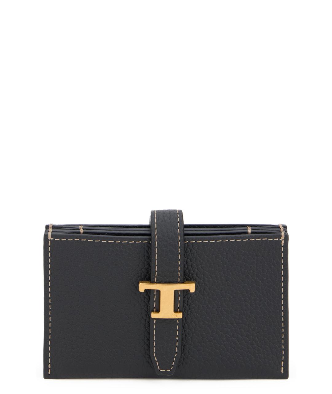 TOD'S Черный кожаный кошелек, фото 1