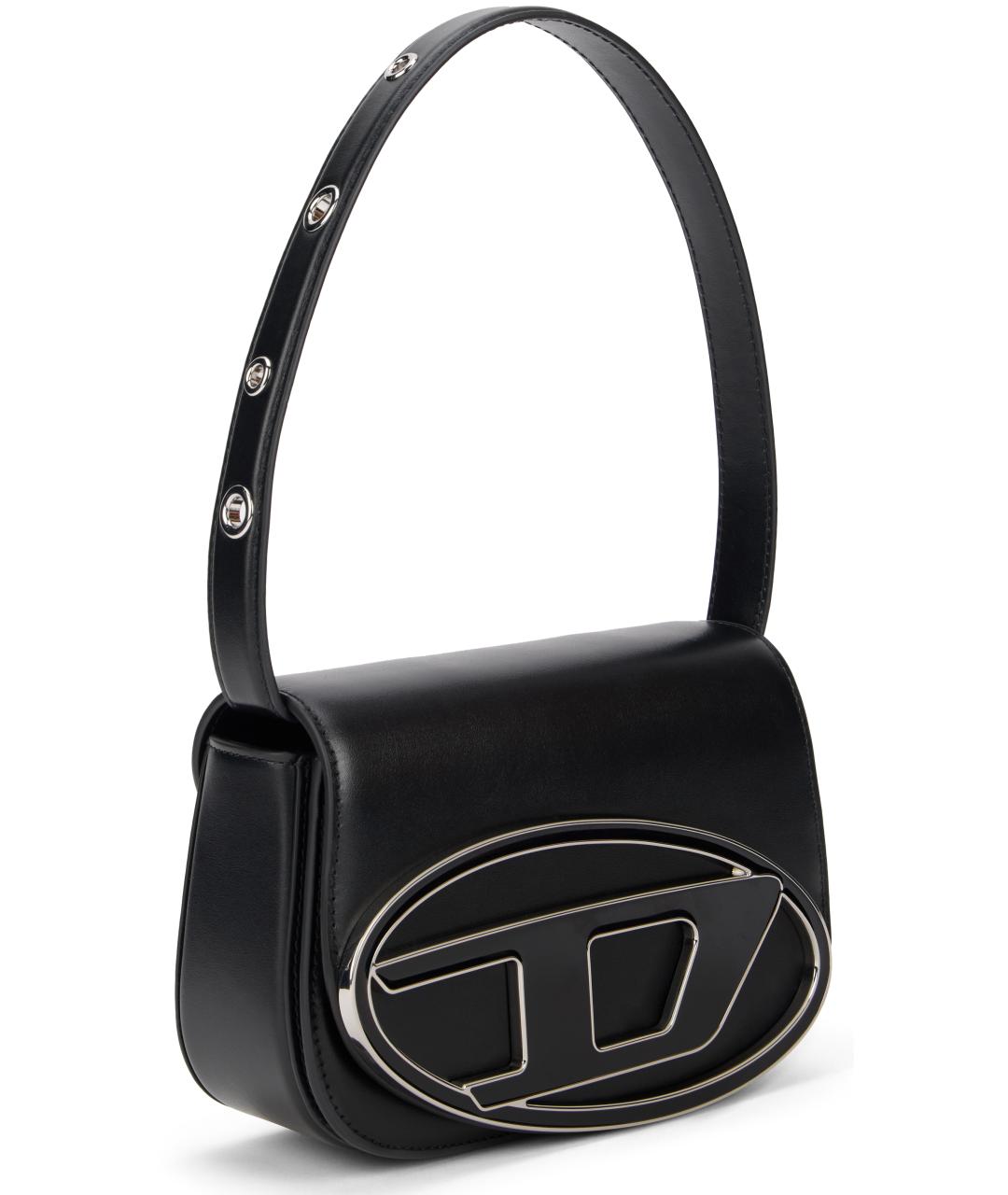 DIESEL Черная кожаная сумка через плечо, фото 3