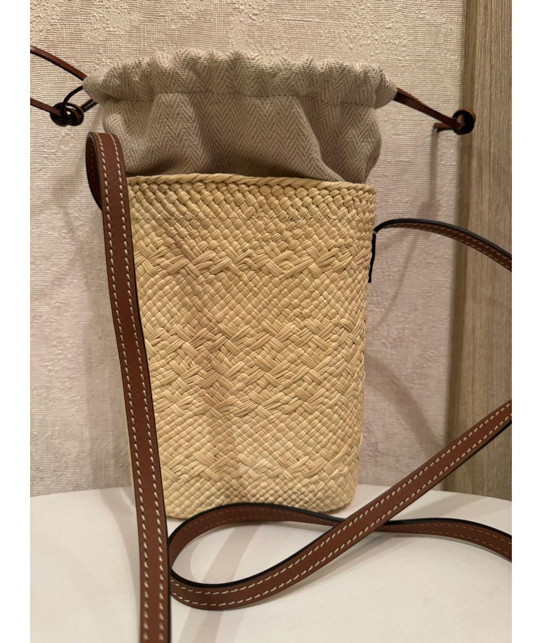 LOEWE Бежевая пляжная сумка, фото 4