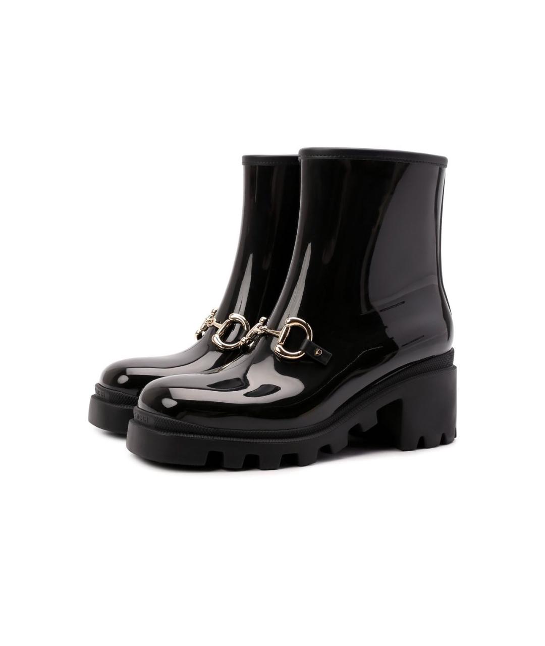 GUCCI Черные резиновые полусапоги, фото 8