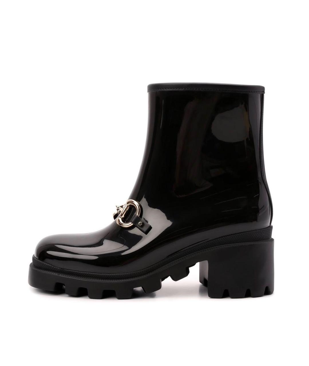 GUCCI Черные резиновые полусапоги, фото 9