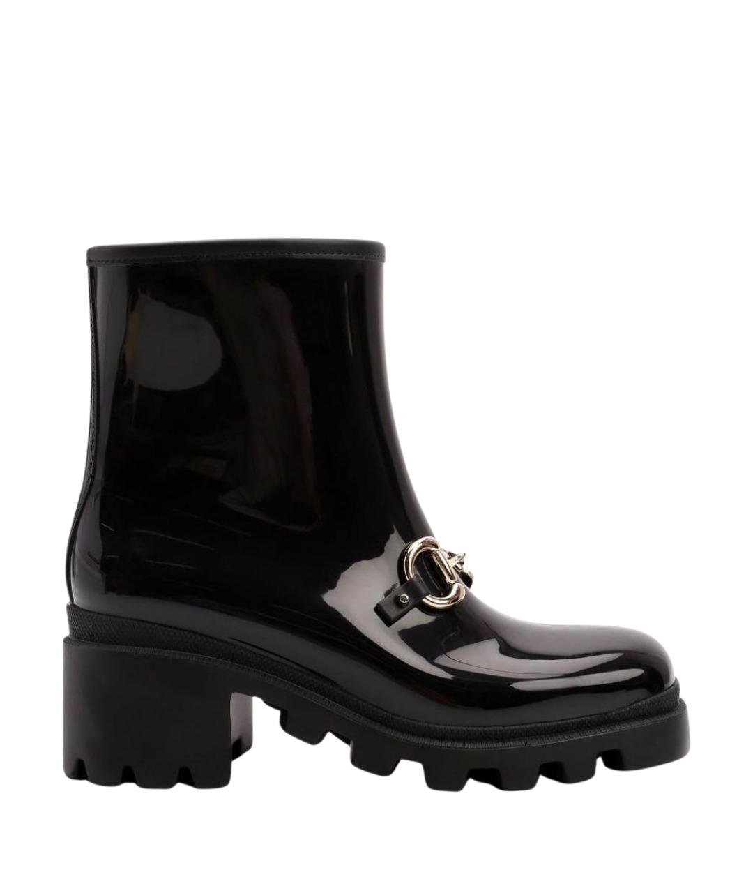 GUCCI Черные резиновые полусапоги, фото 1