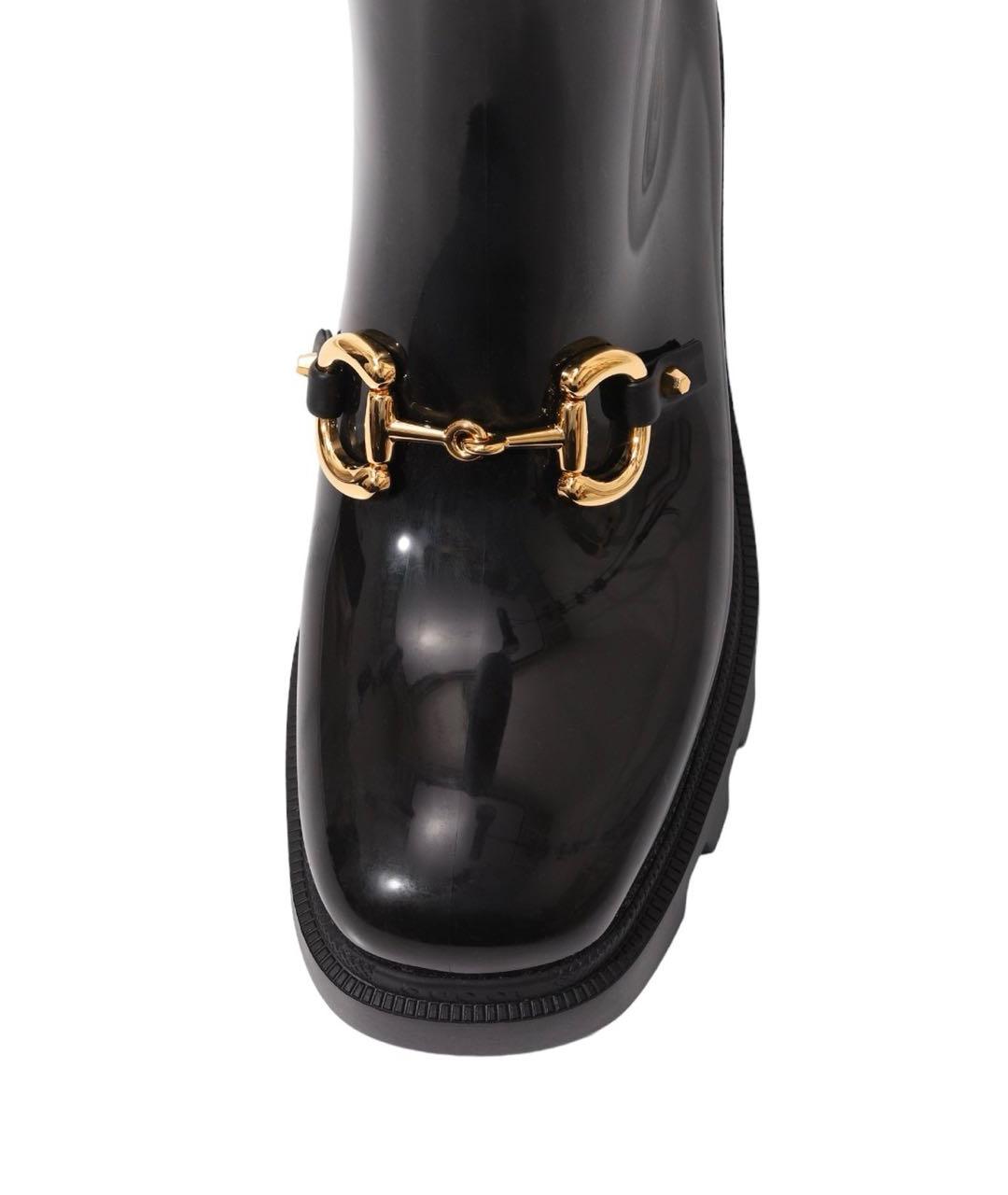 GUCCI Черные резиновые полусапоги, фото 5