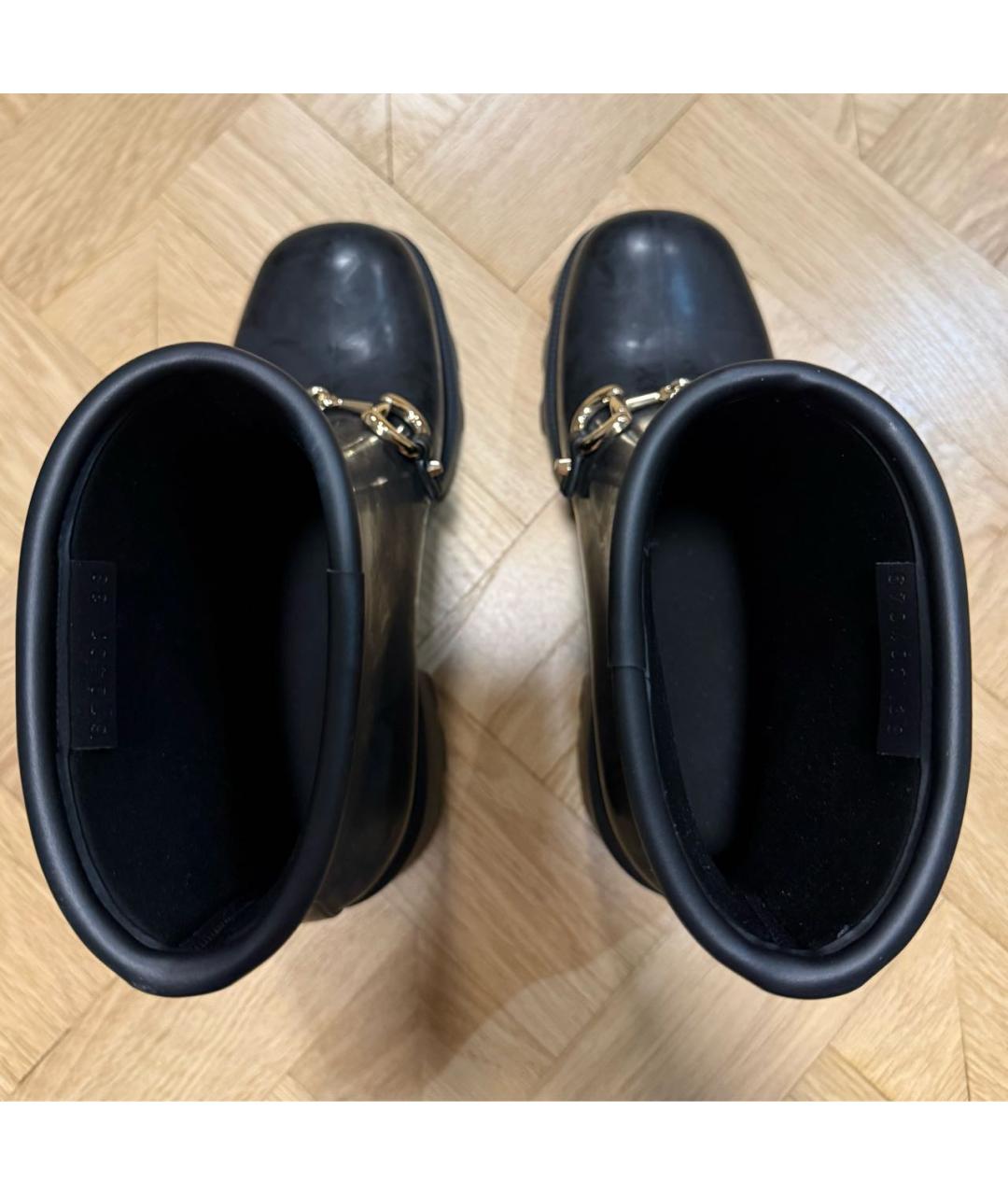 GUCCI Черные резиновые полусапоги, фото 3