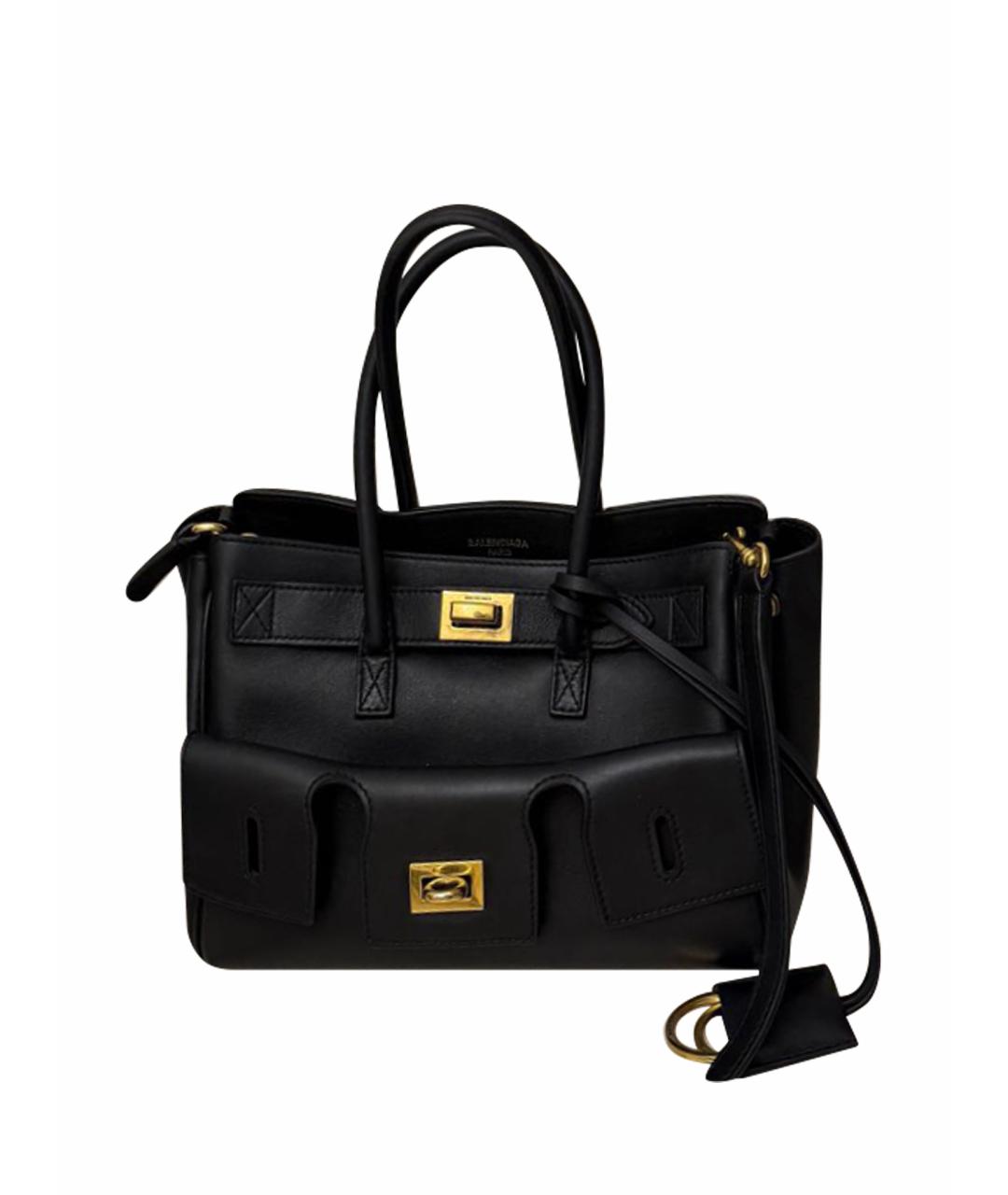 BALENCIAGA Черная кожаная поясная сумка, фото 1