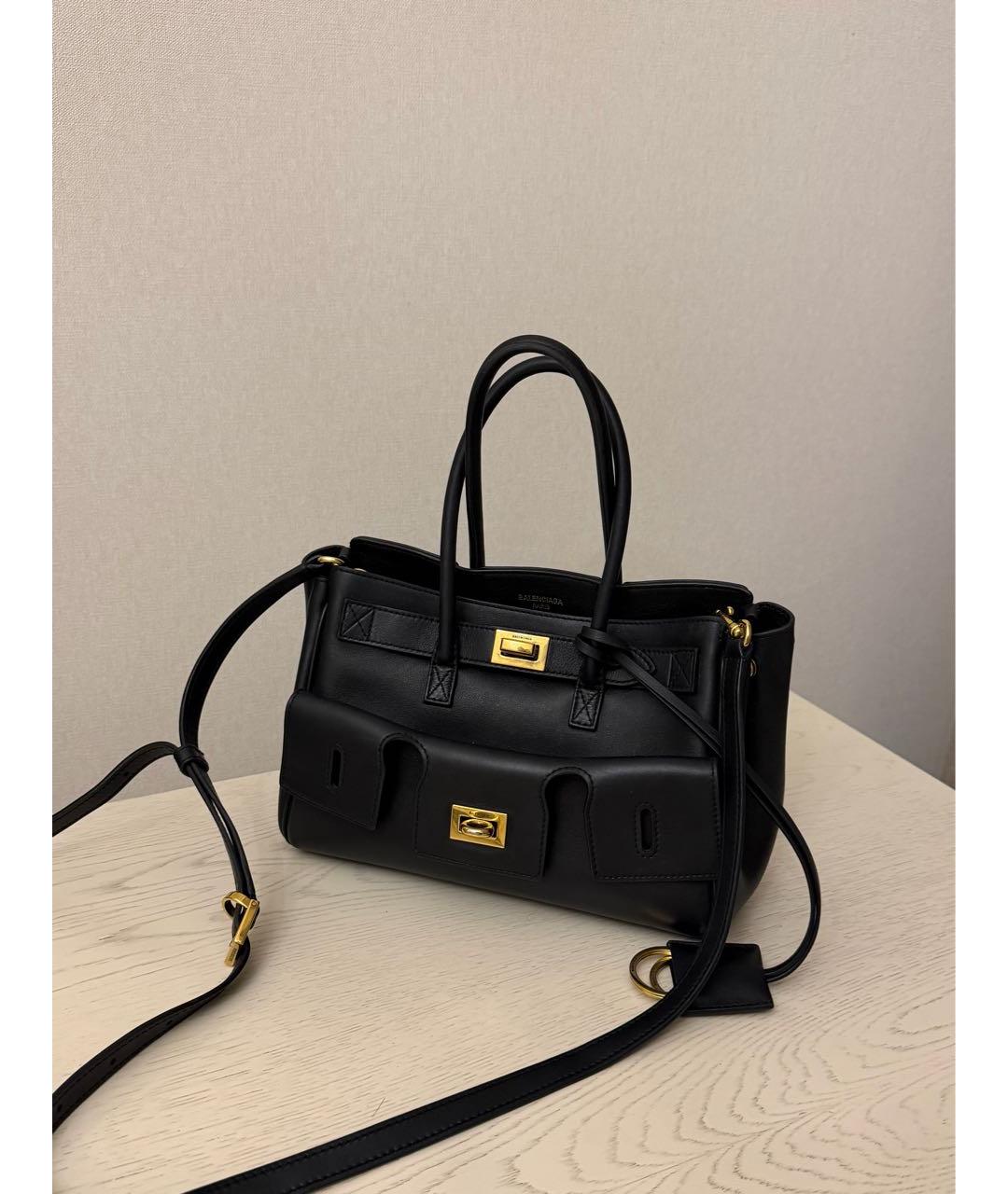 BALENCIAGA Черная кожаная поясная сумка, фото 9