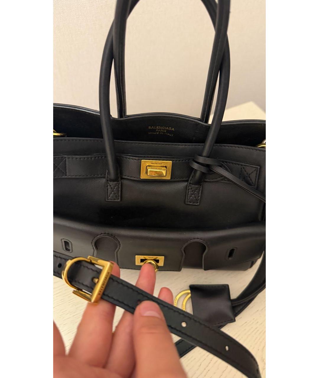 BALENCIAGA Черная кожаная поясная сумка, фото 2