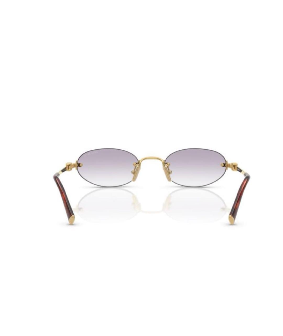 MIU MIU Золотые металлические солнцезащитные очки, фото 2
