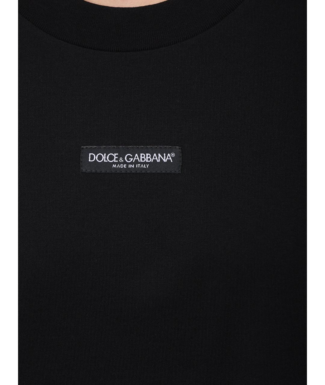 DOLCE&GABBANA Черная хлопковая футболка, фото 6