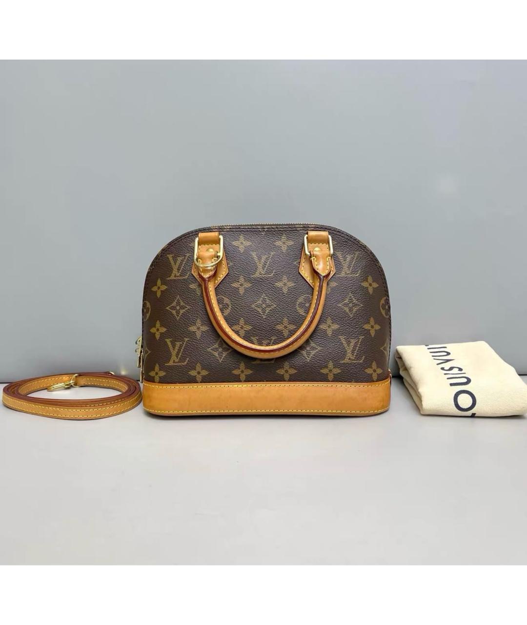 LOUIS VUITTON Коричневая кожаная сумка через плечо, фото 2