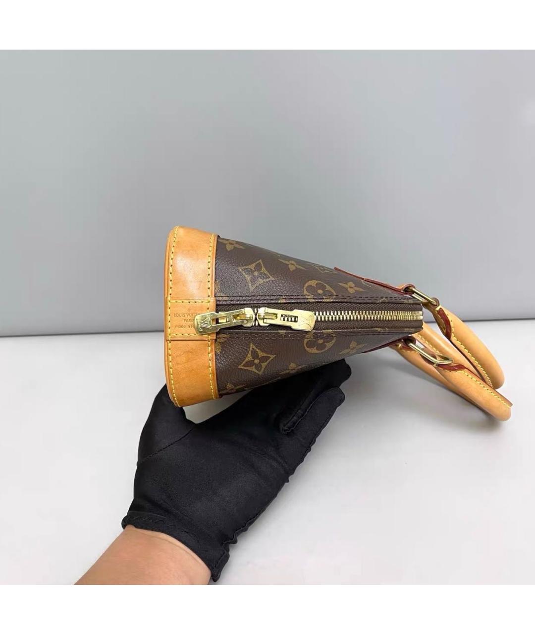 LOUIS VUITTON Коричневая кожаная сумка через плечо, фото 3