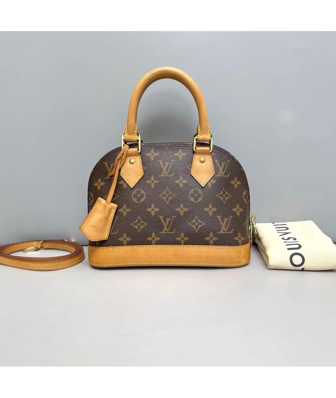 LOUIS VUITTON Коричневая кожаная сумка через плечо, фото 9