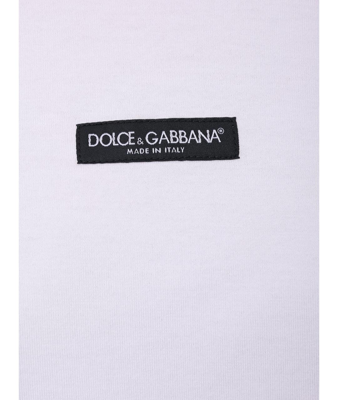 DOLCE&GABBANA Белая хлопковая футболка, фото 6