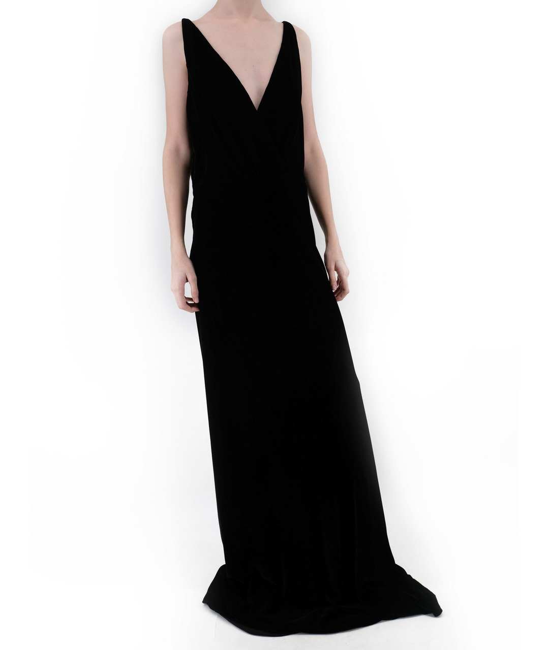 OSCAR DE LA RENTA Черное бархатное вечернее платье, фото 2