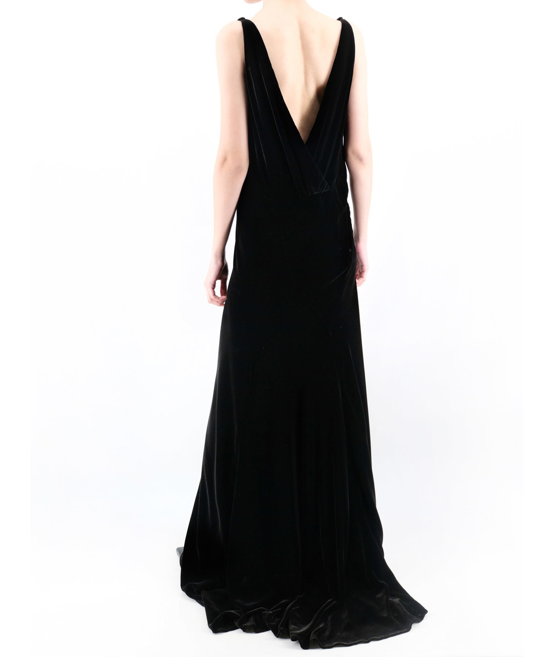 OSCAR DE LA RENTA Черное бархатное вечернее платье, фото 3