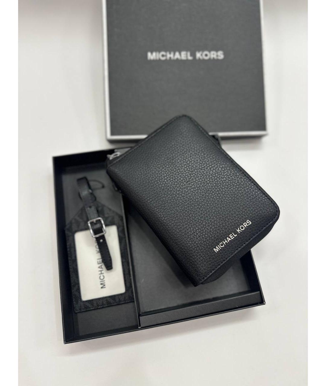 MICHAEL KORS Черный кожаный кошелек, фото 9